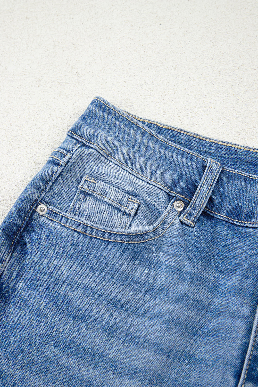 Ashleigh Blue High Waist Slim Fit Raw Hem Flared Jeans