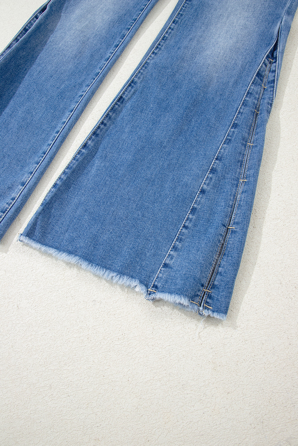 Ashleigh Blue High Waist Slim Fit Raw Hem Flared Jeans